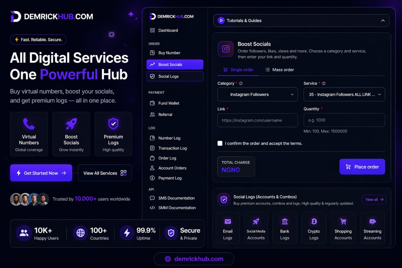 About section image: virtual numbers and OTP verification